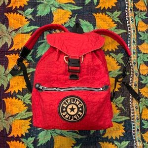 Red Kipling Drawstring Backpack